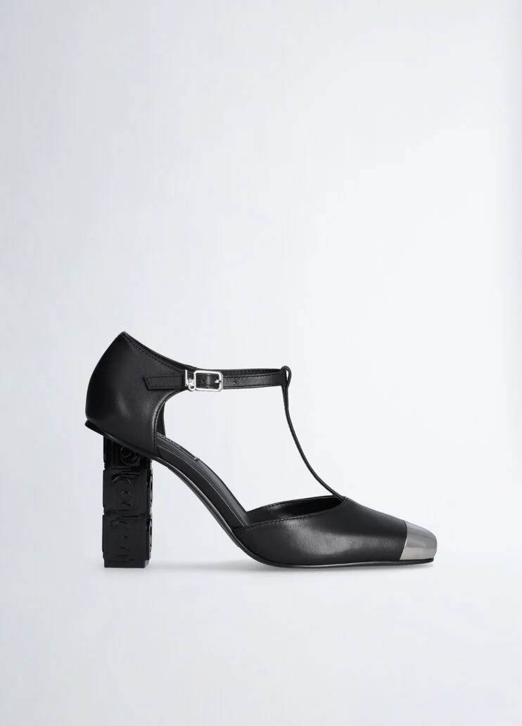 Two-piece court shoes in leather