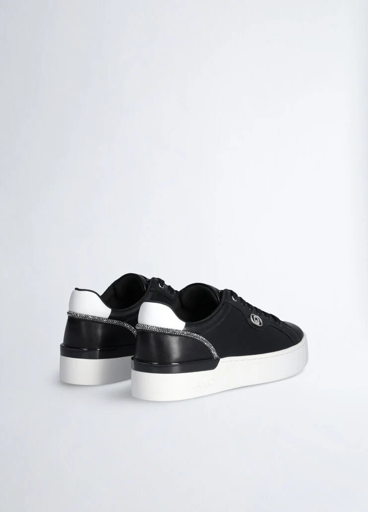 Black leather sneakers
