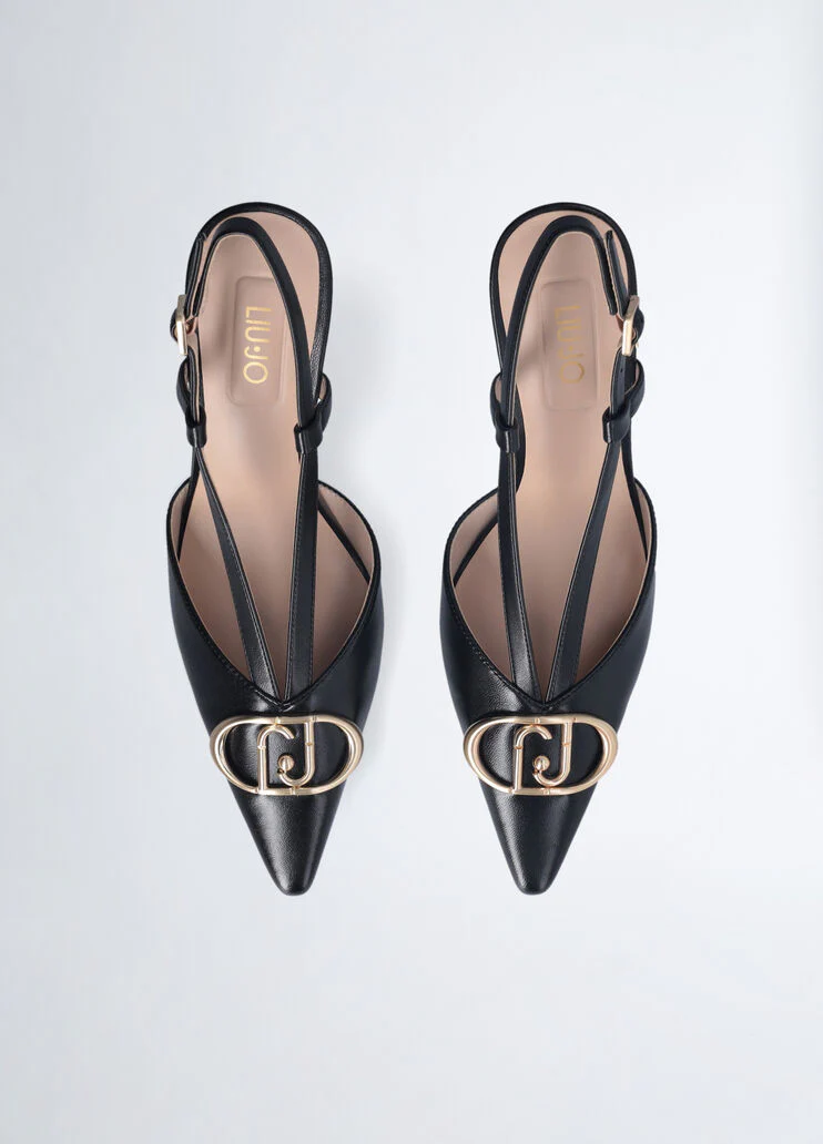 Slingbacks with maxi-logo