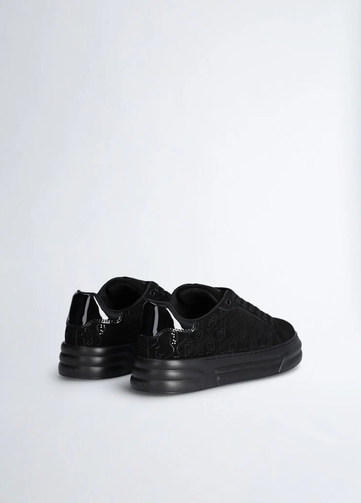 Black monogram sneakers
