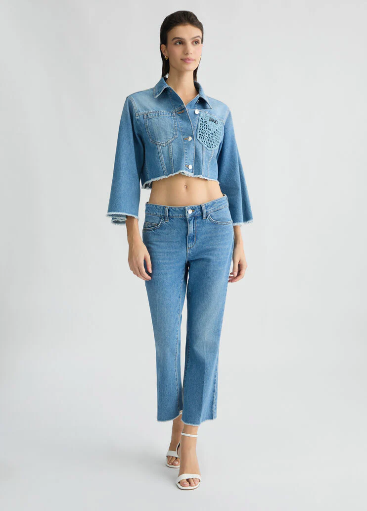 High-rise bootcut jeans