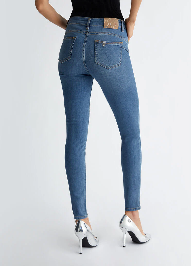 High-rise Bottom Up skinny jeans