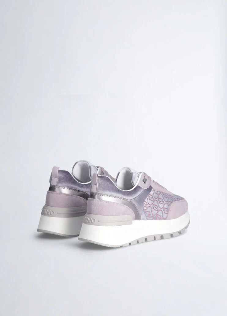 Platform sneakers with micro sequins