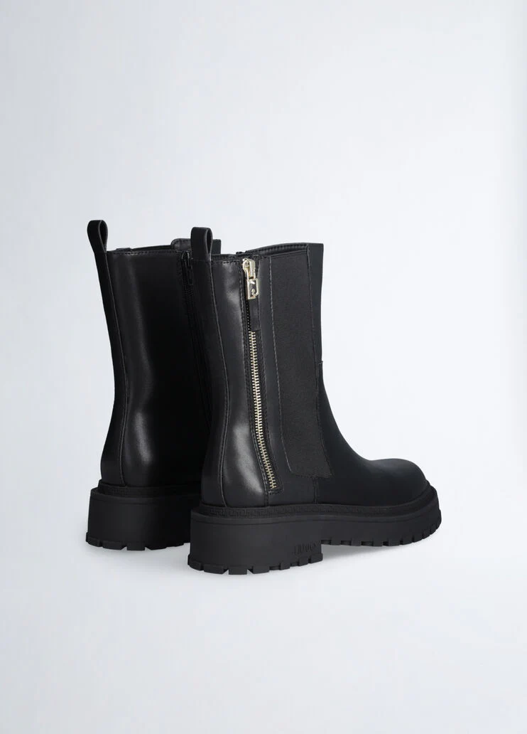 Black ankle boots with zip