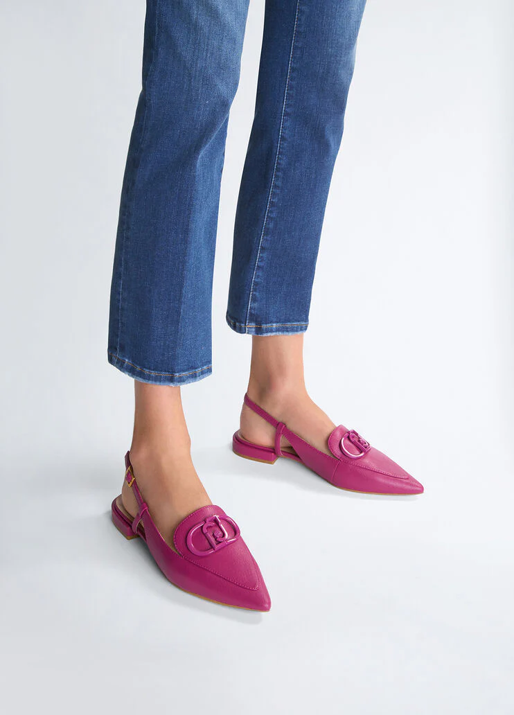 Pink slingback ballet flats