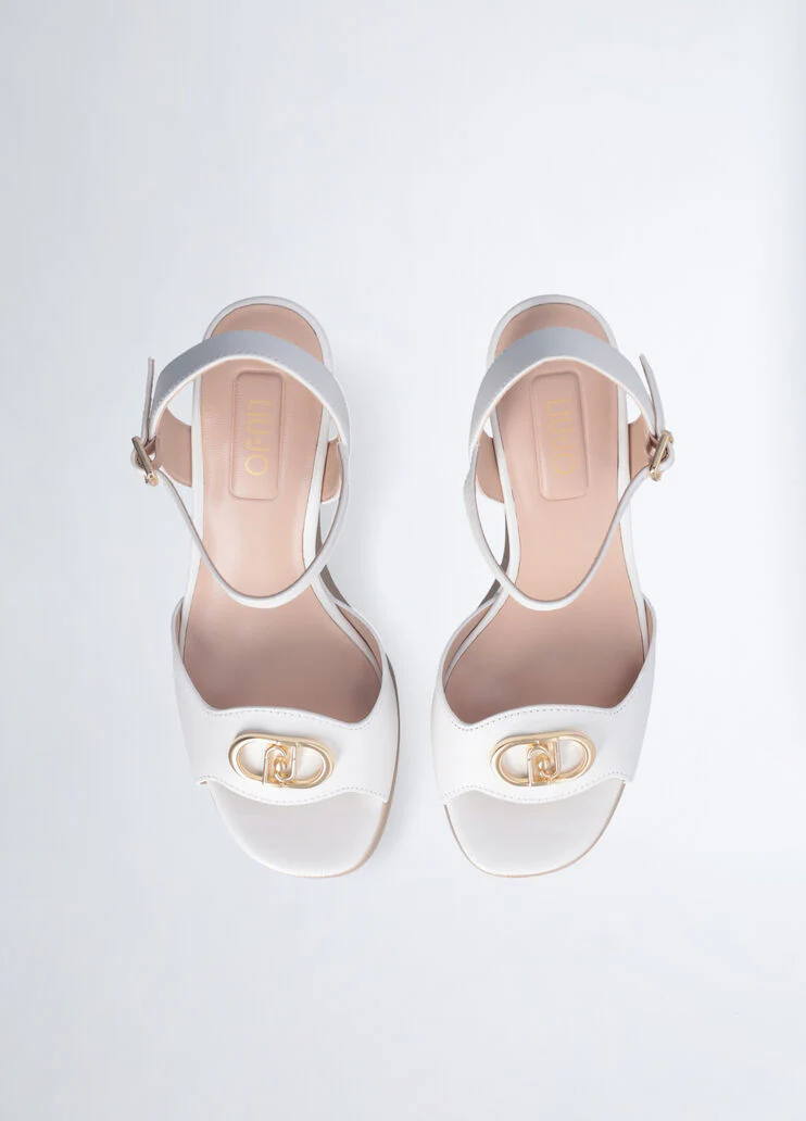 Leather wedge sandals