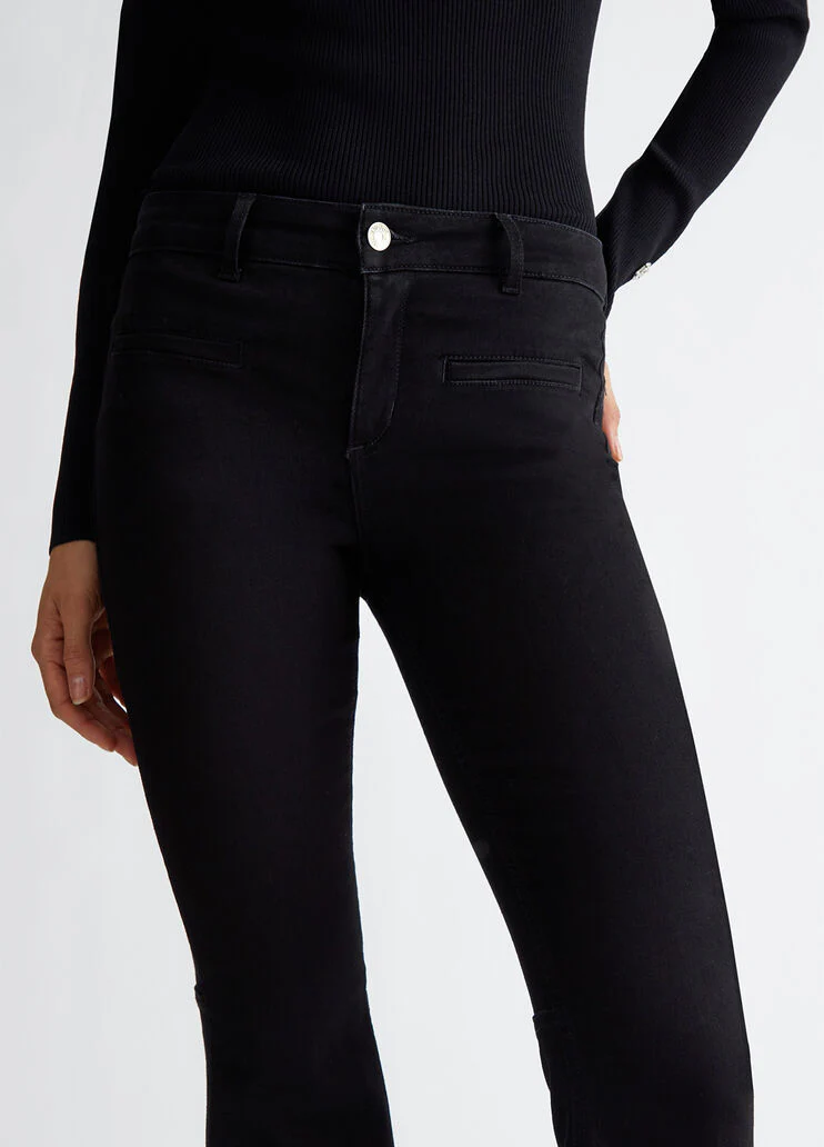 Low-rise super-flared jeans