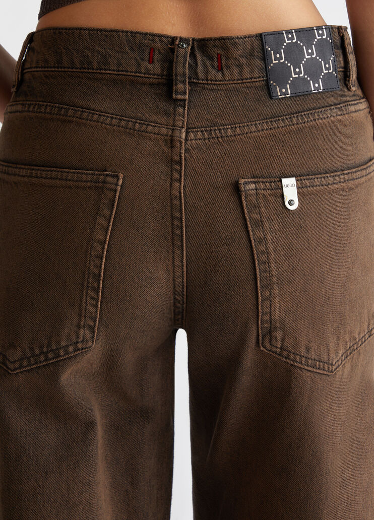 High-rise lurex jeans