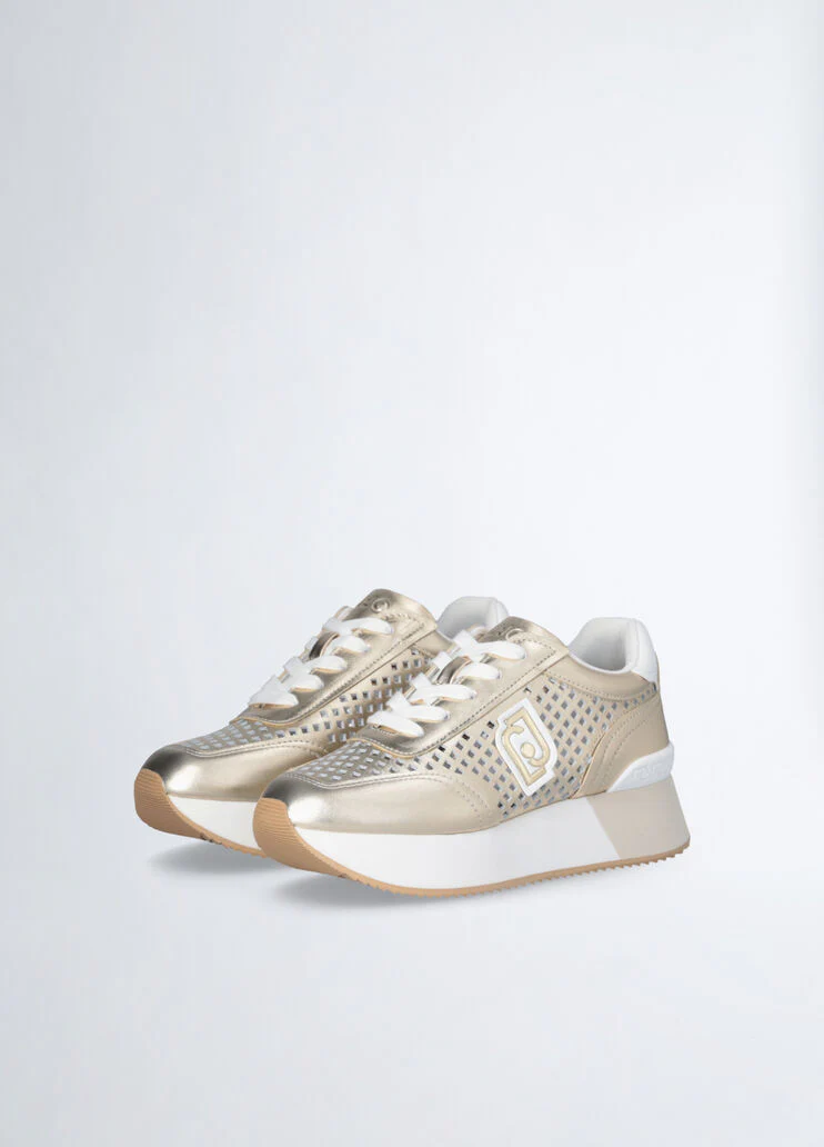 Perforated platform sneakers