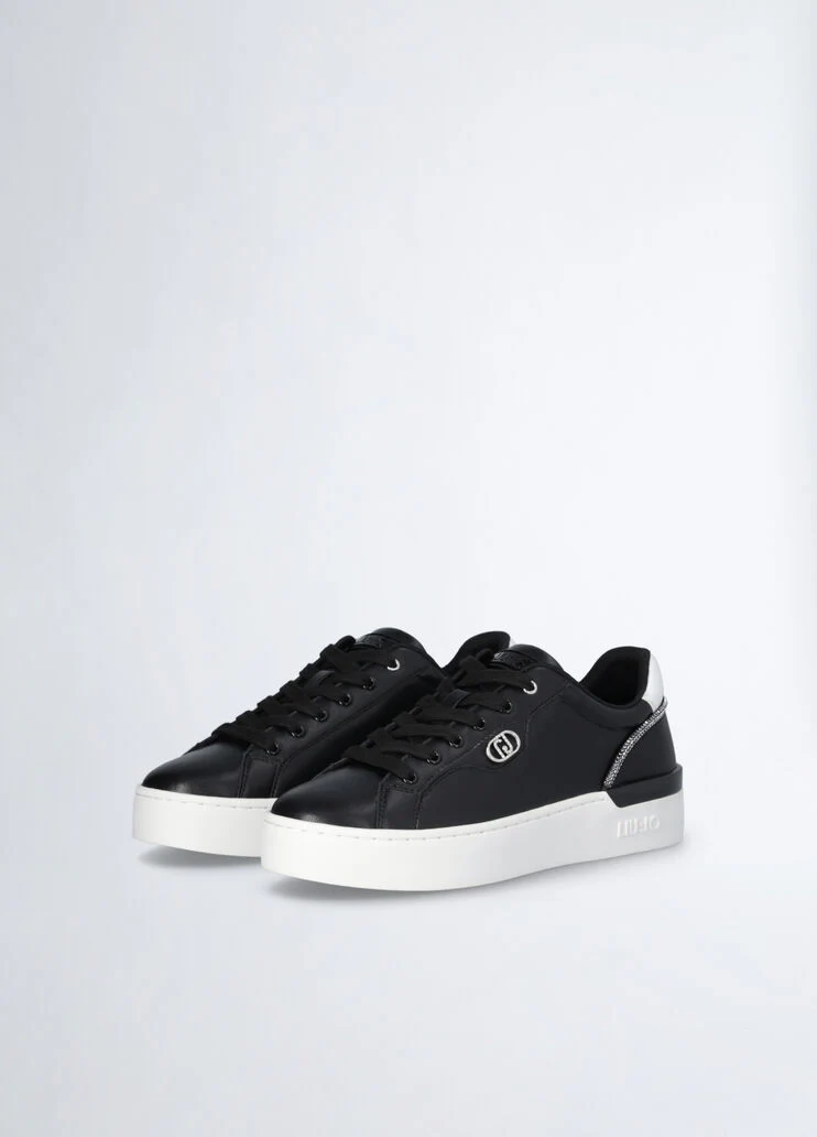 Black leather sneakers