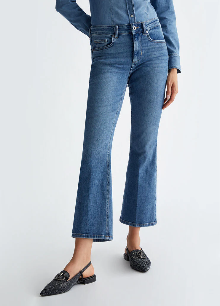 High-rise bootcut jeans