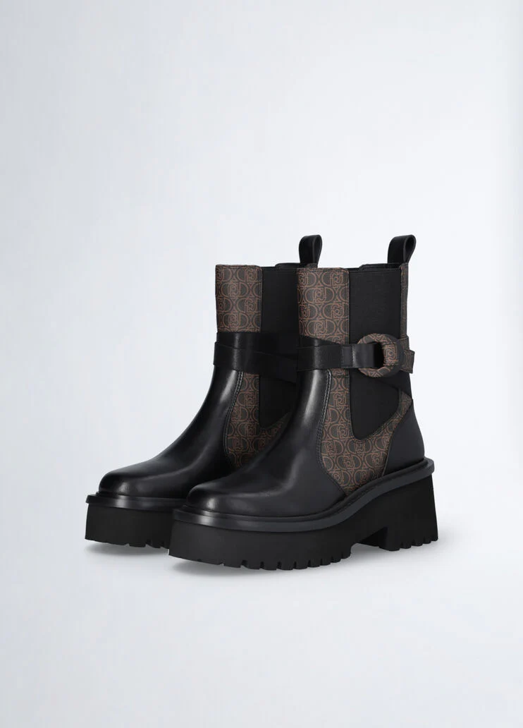 Monogram-patterned Beatle boots