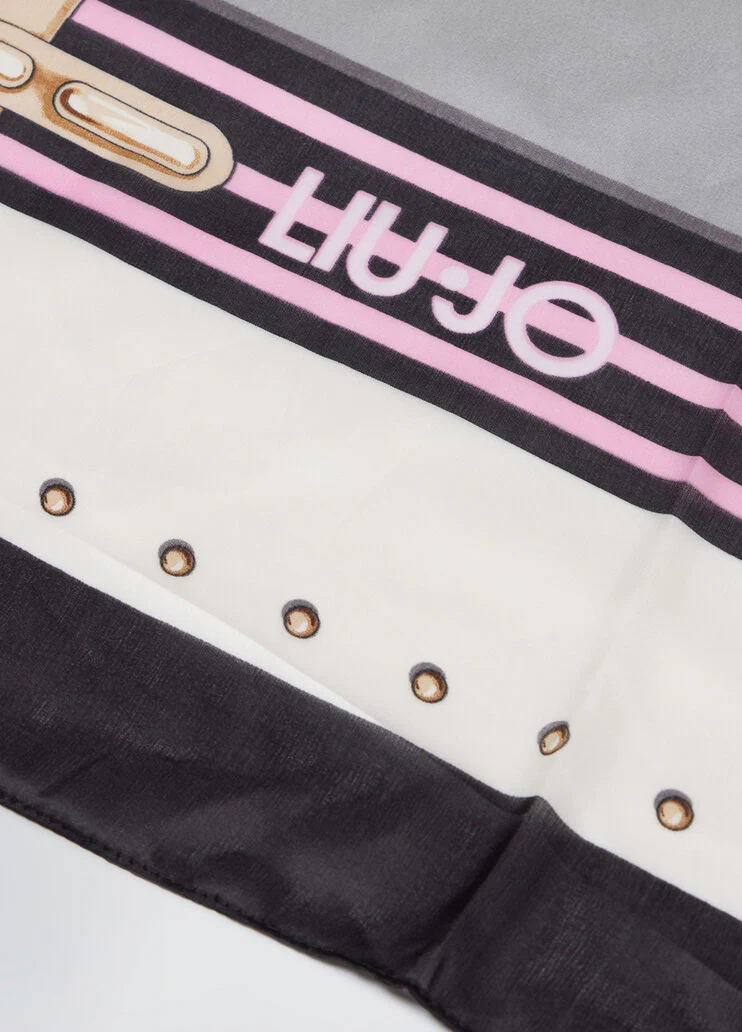 Casual black striped foulard