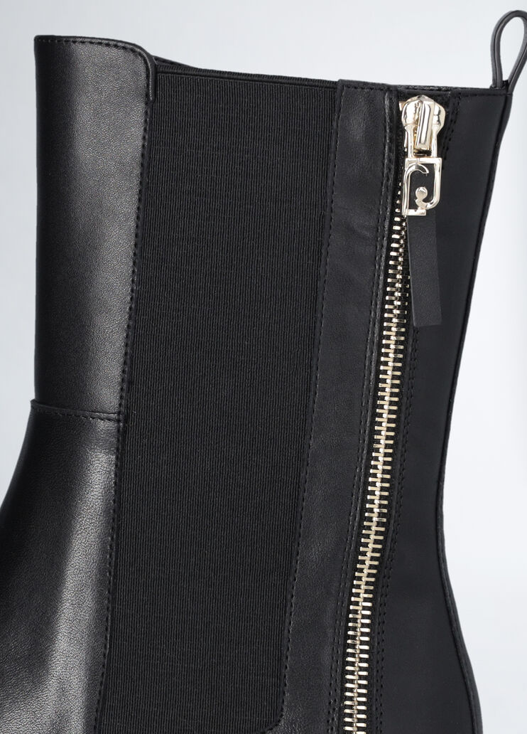 Black ankle boots with zip