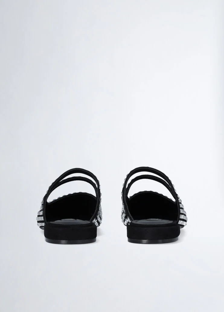 Full rhinestone mules