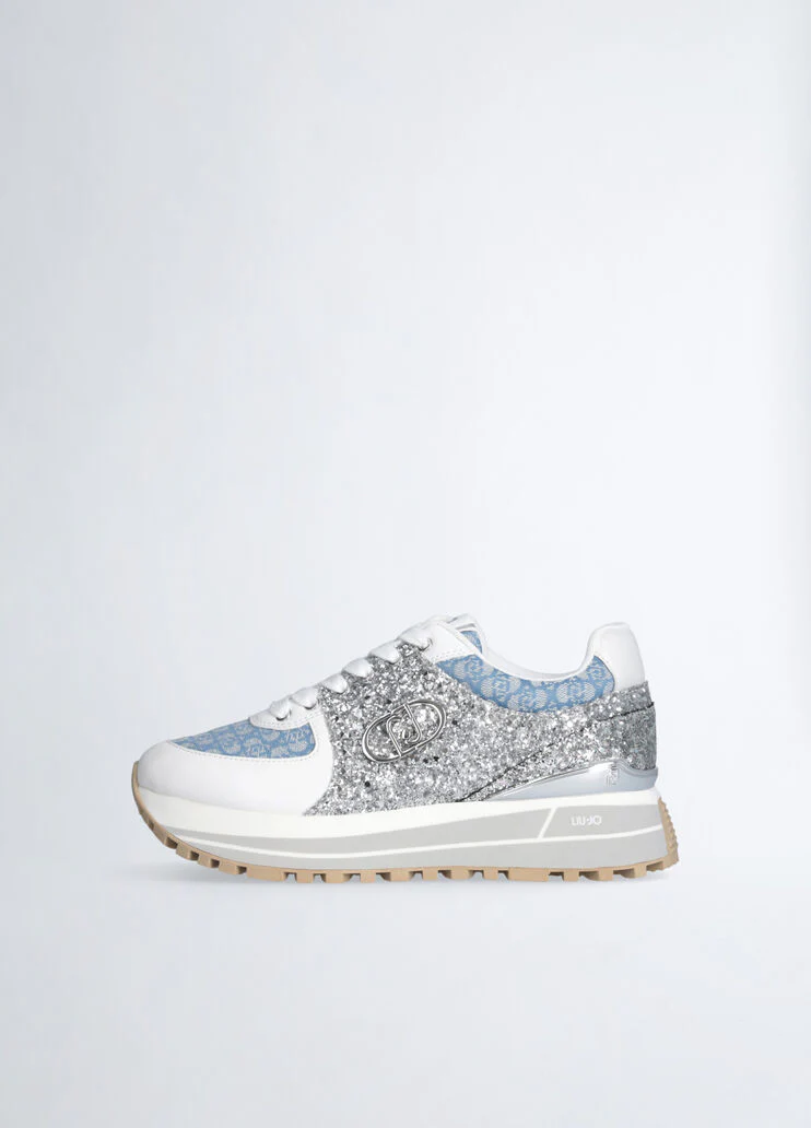 Glittery monogram sneakers
