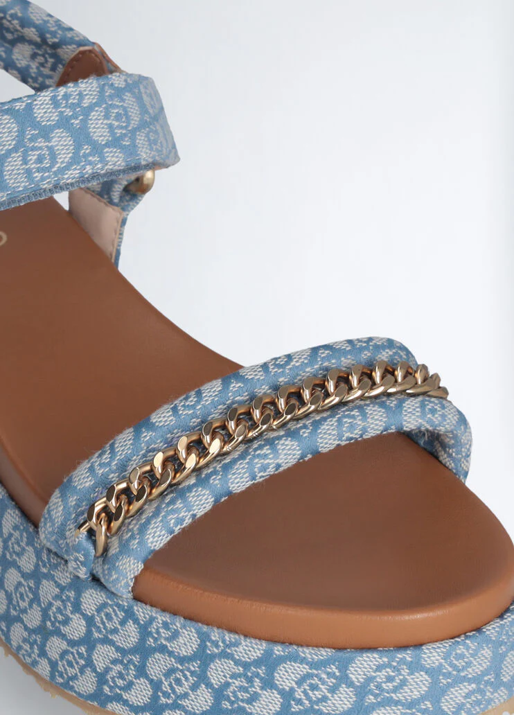 Monogram platform sandals