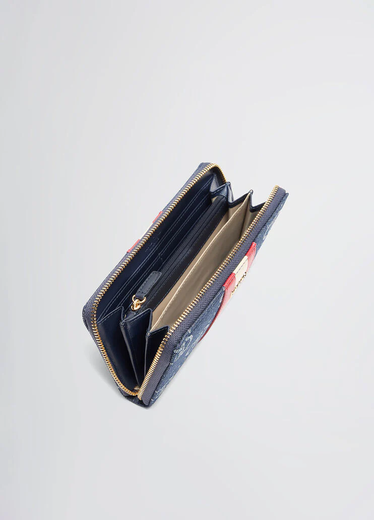 Jacquard zip-around wallet