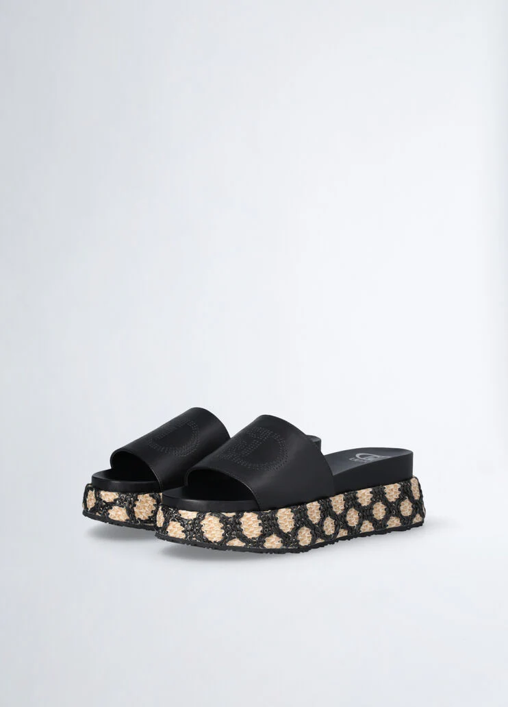 Raffia platform sandals