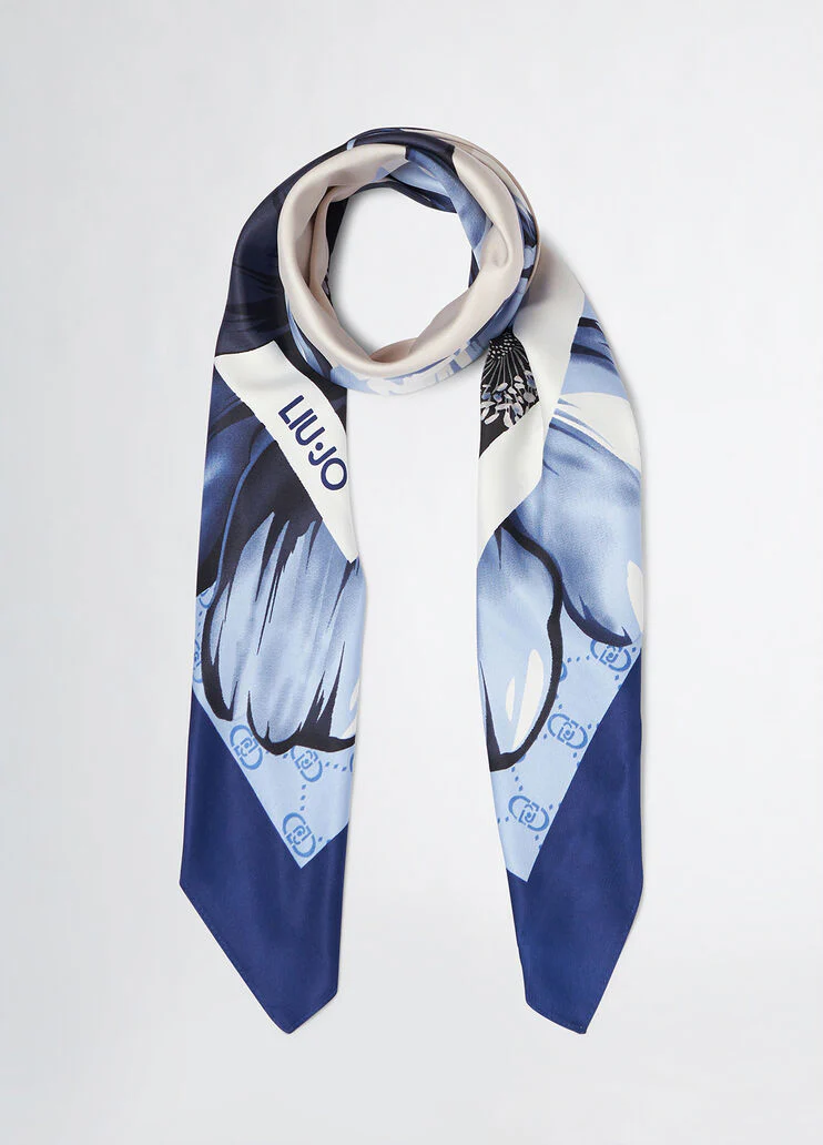 Blue floral foulard