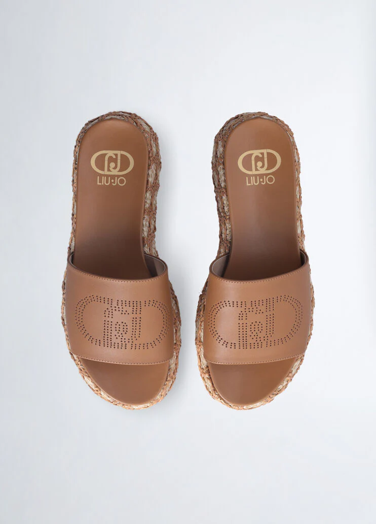 Raffia platform sandals