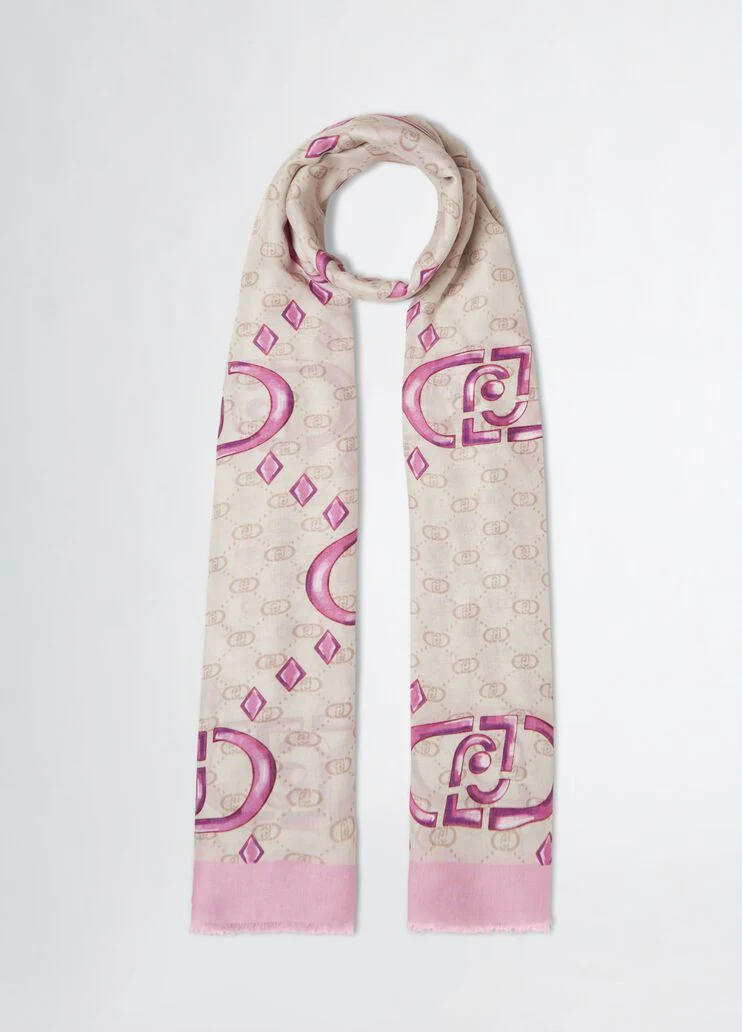 Pink stole with logo