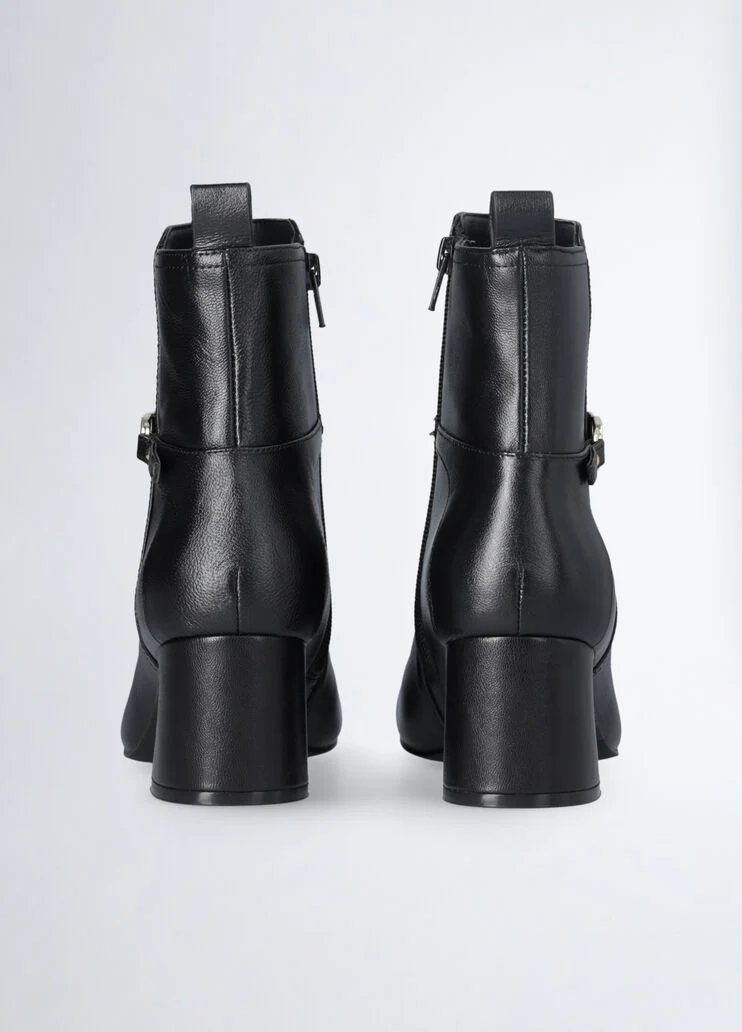 Black ankle boots in leather