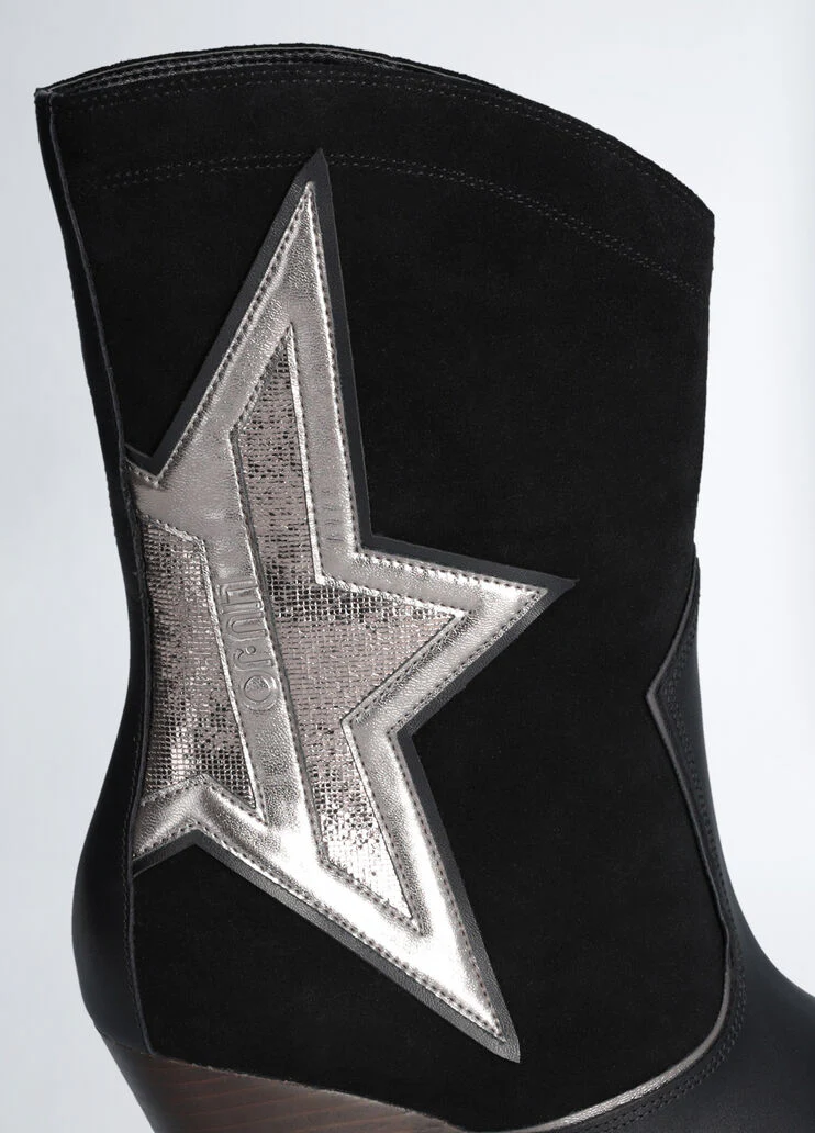 Black cowboy boots with star