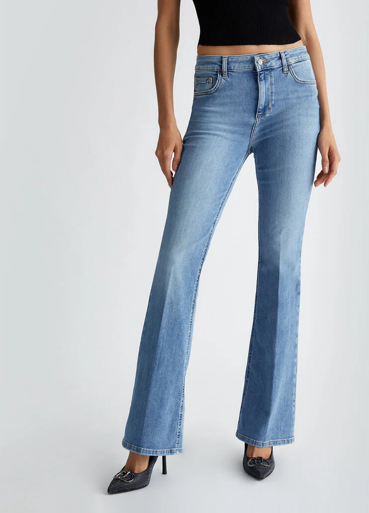 High-rise flared jeans