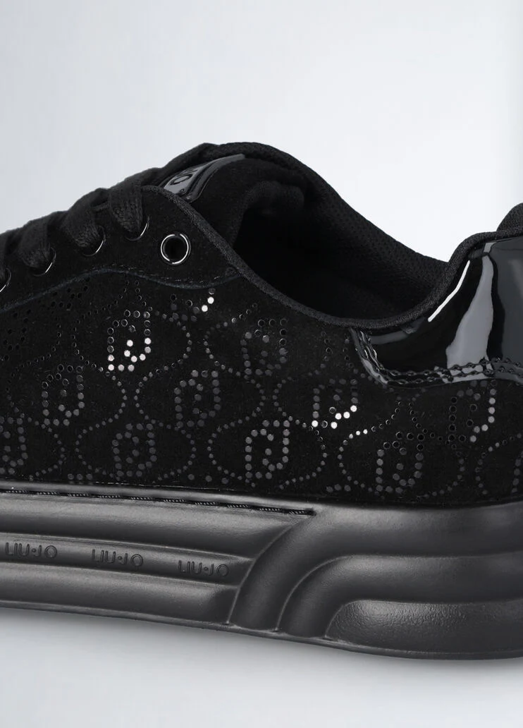 Black monogram sneakers