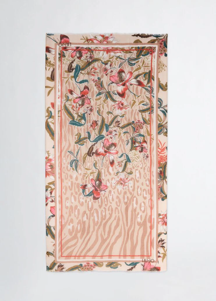 Scarf with floral print