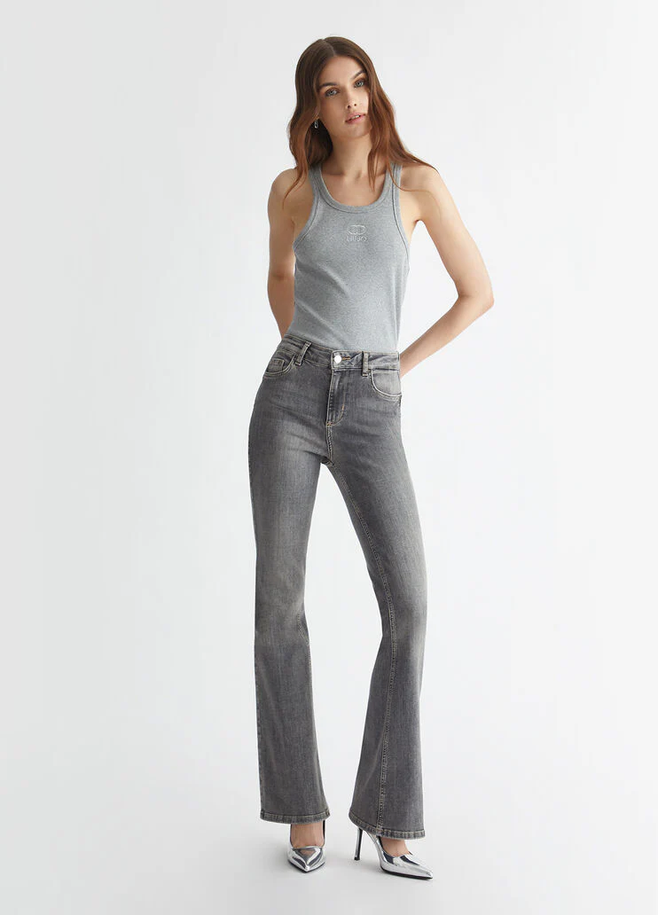 High-rise flared jeans