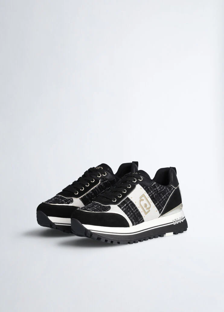 Tweed platform sneakers