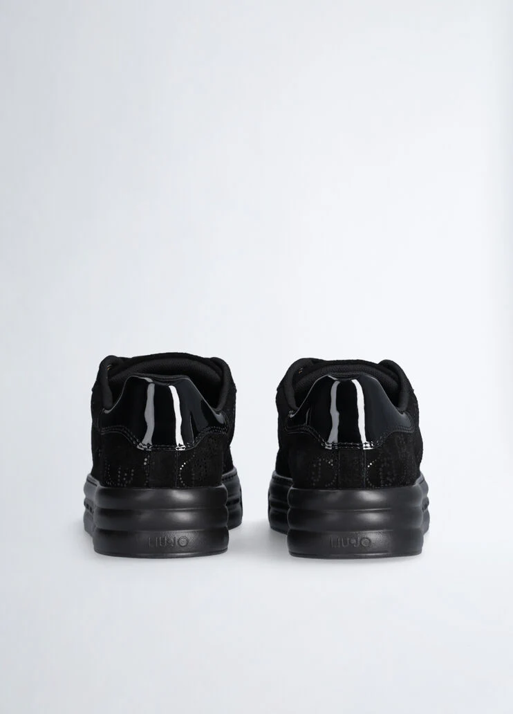 Black monogram sneakers