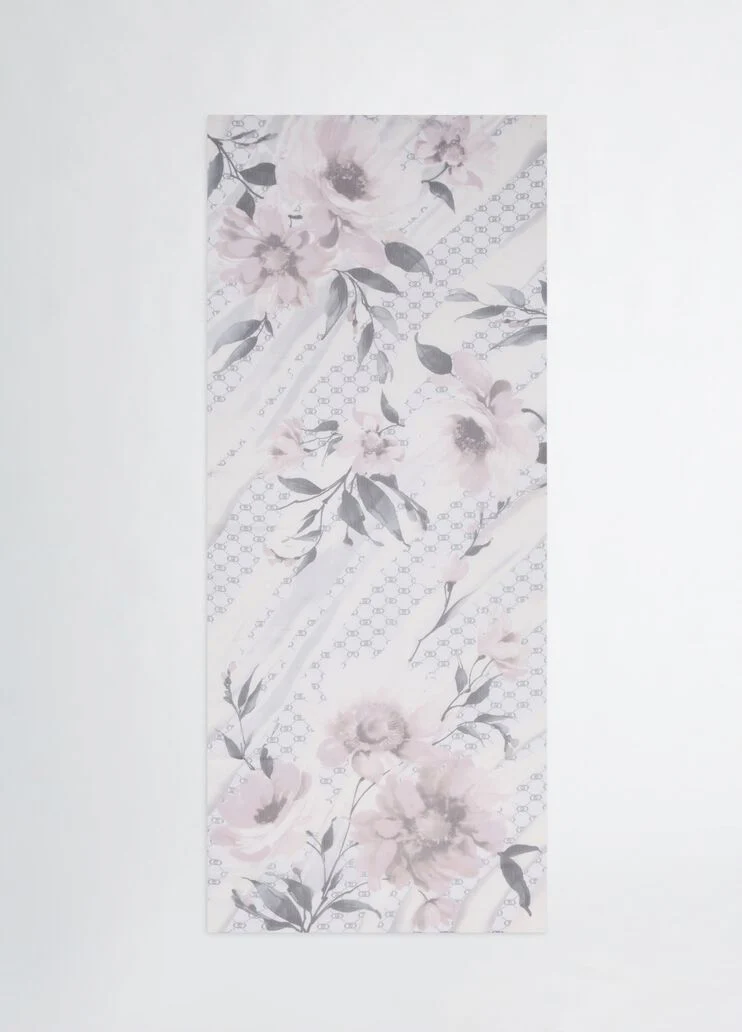 Grey floral watercolour stole