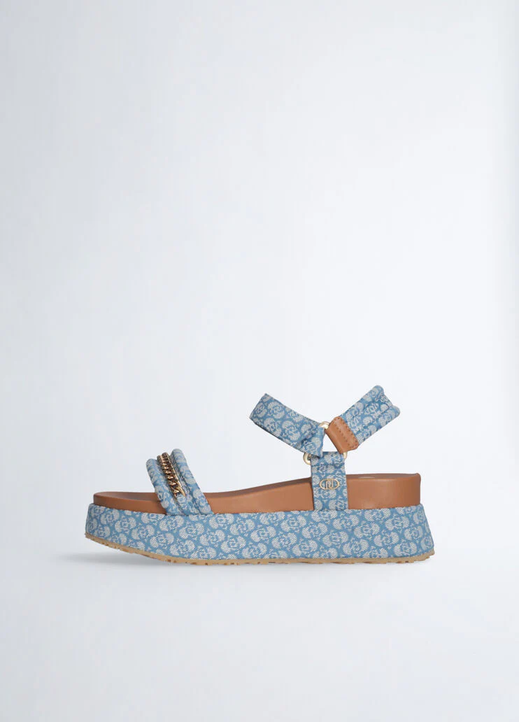 Monogram platform sandals