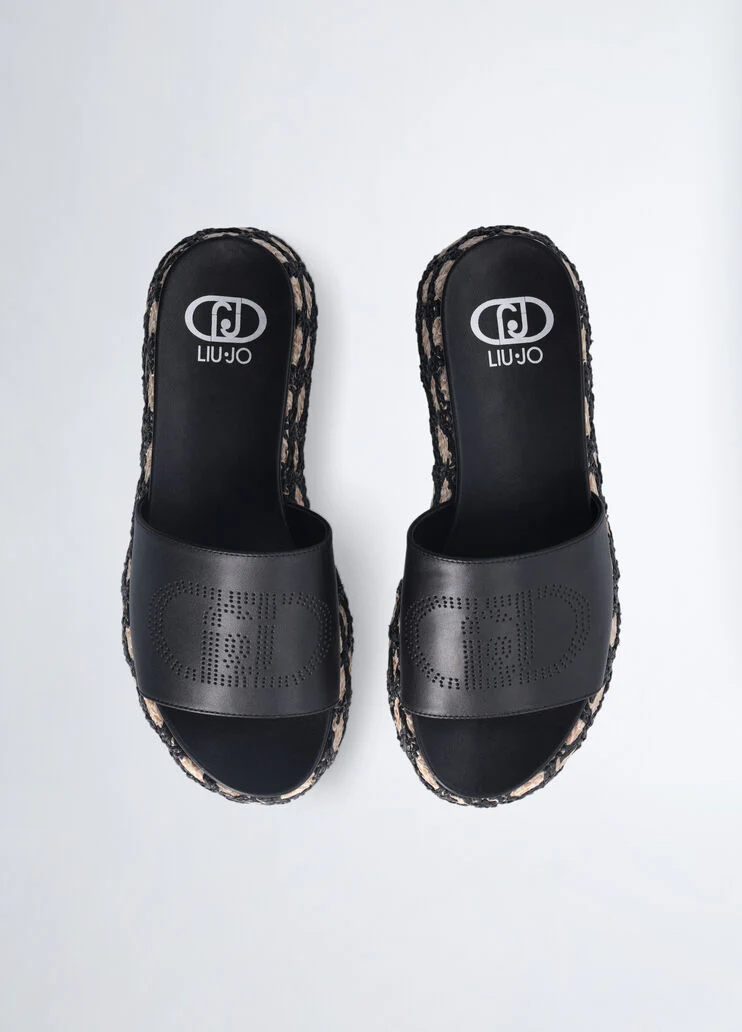 Raffia platform sandals