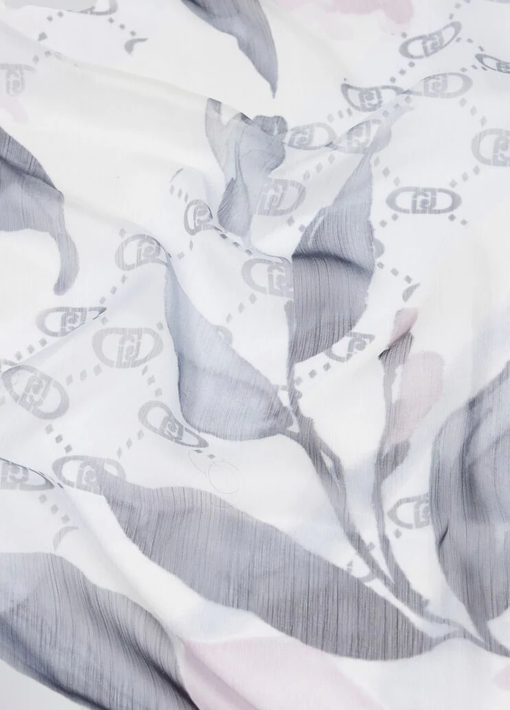 Grey floral watercolour stole