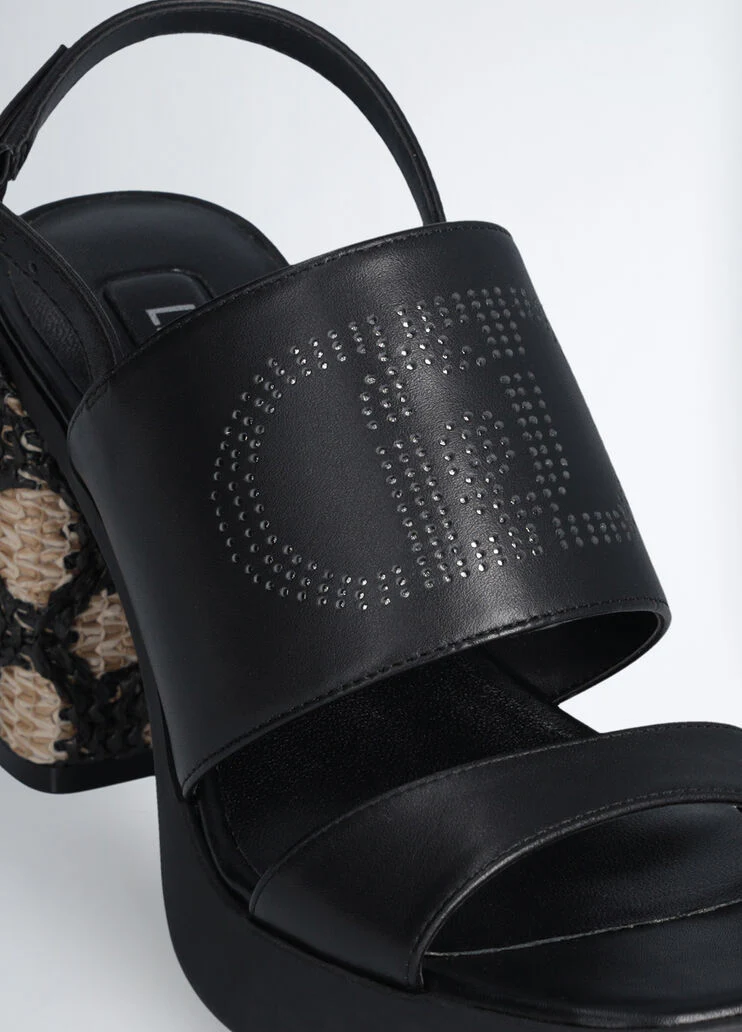 Raffia-heeled sandals