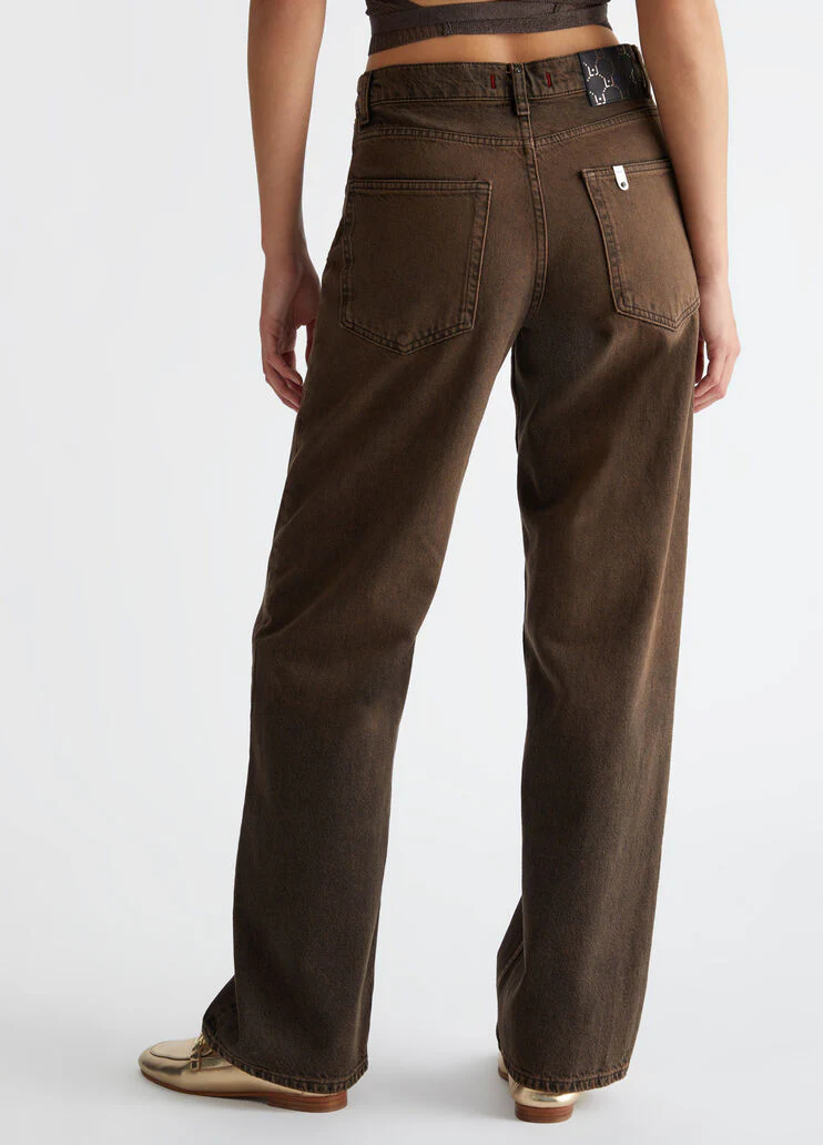 High-rise lurex jeans