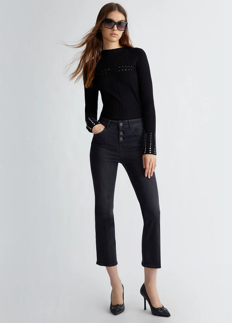 Cropped bootcut jeans