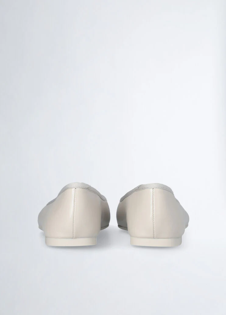 White leather ballet flats