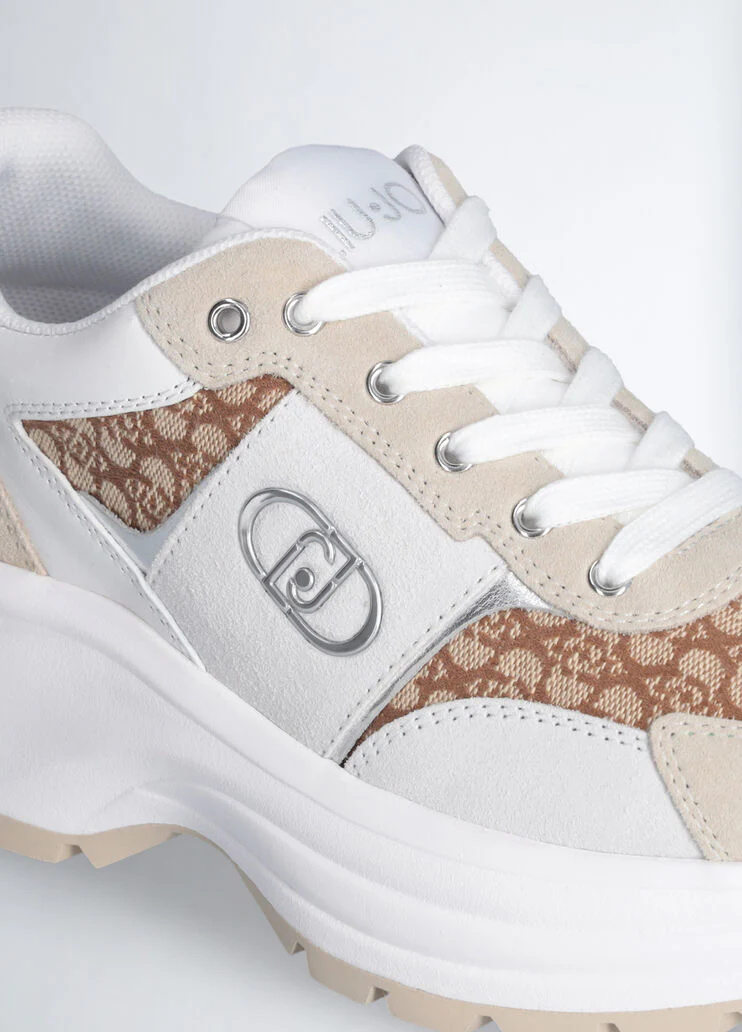 Suede monogram sneakers