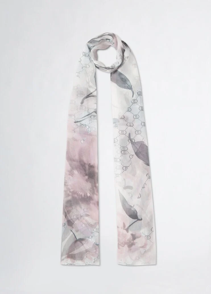 Grey floral watercolour stole