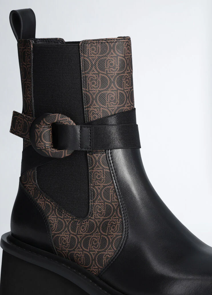 Monogram-patterned Beatle boots