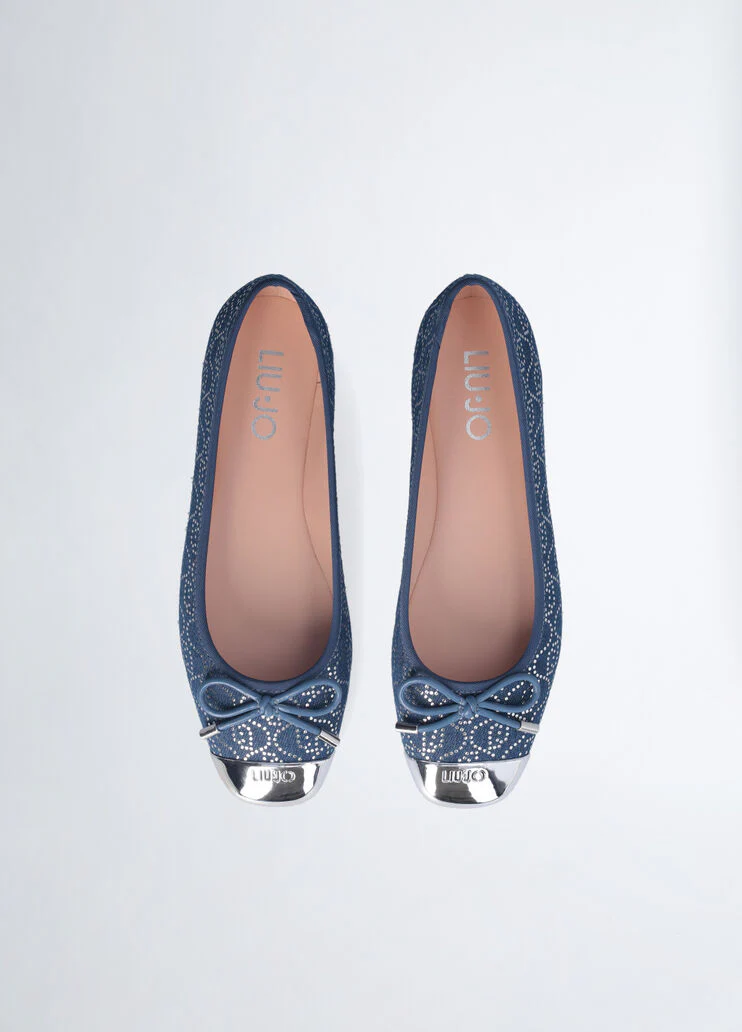 Denim ballet flats with sequins