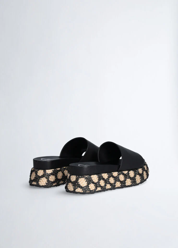 Raffia platform sandals