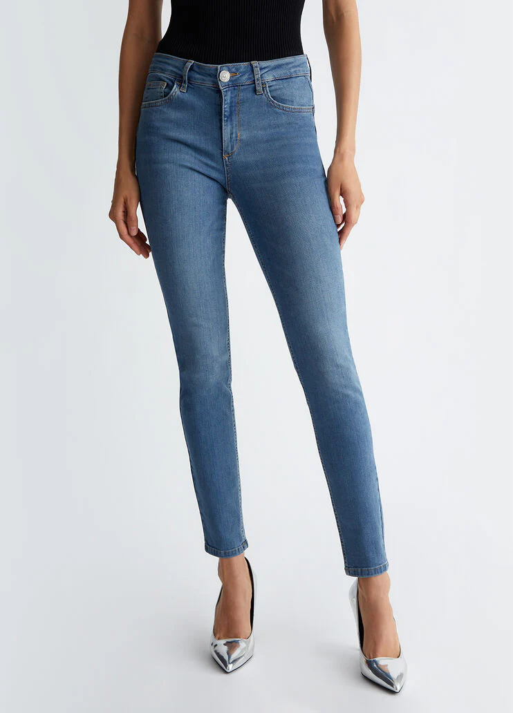 High-rise Bottom Up skinny jeans