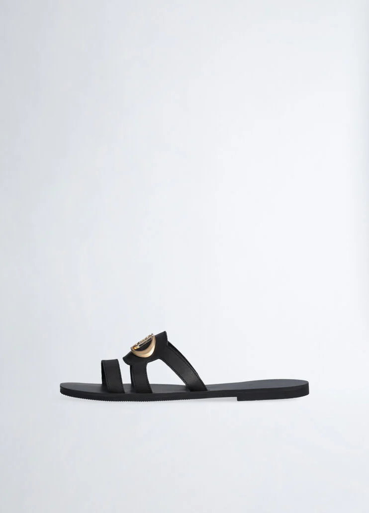 Flat sandals with logo