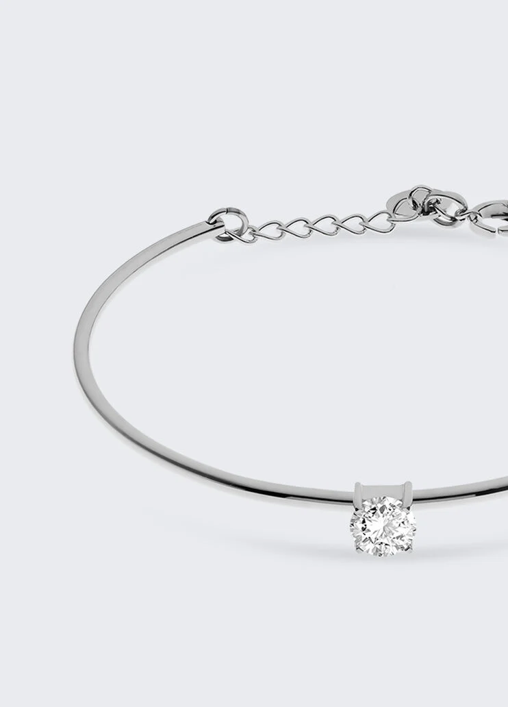 Rigid bracelet with jewel stone